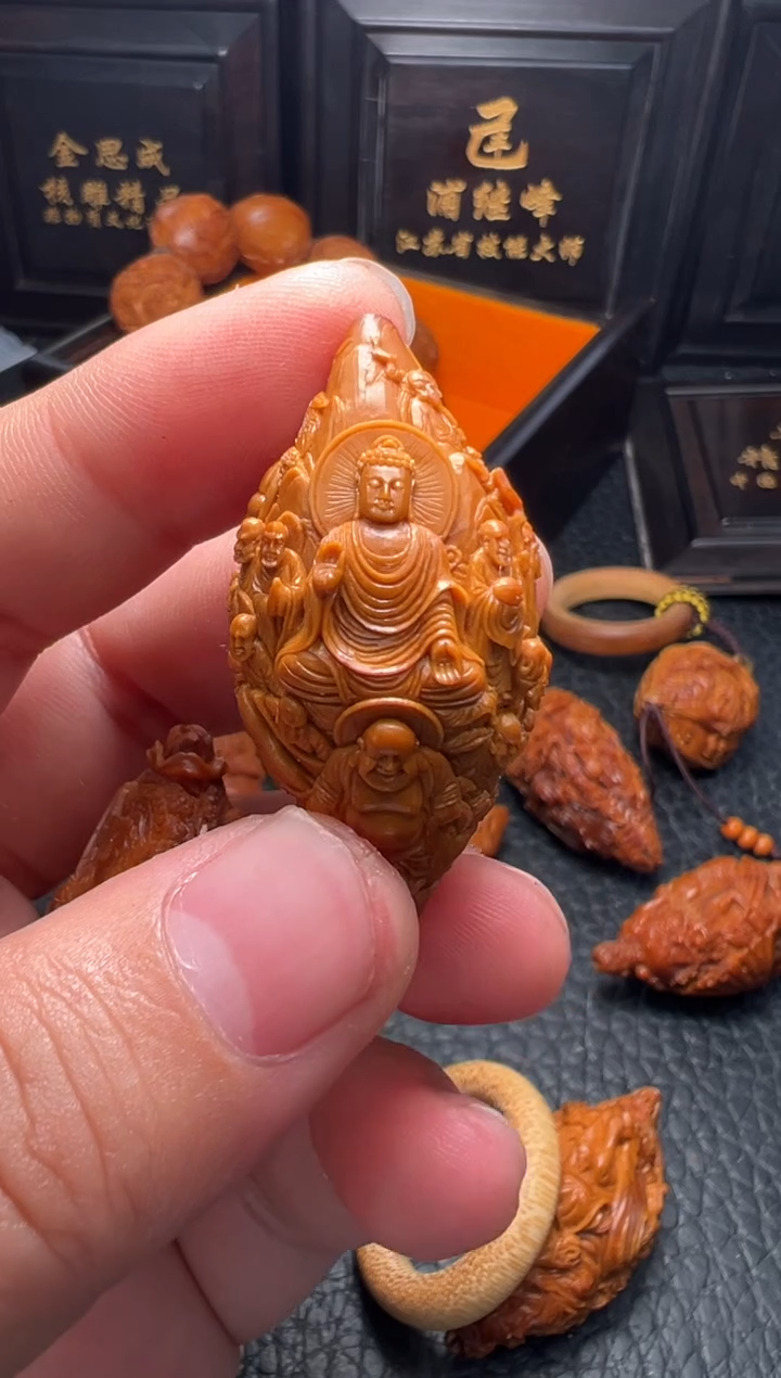 手串/手链橄榄核回血十八罗汉拜三圣单件