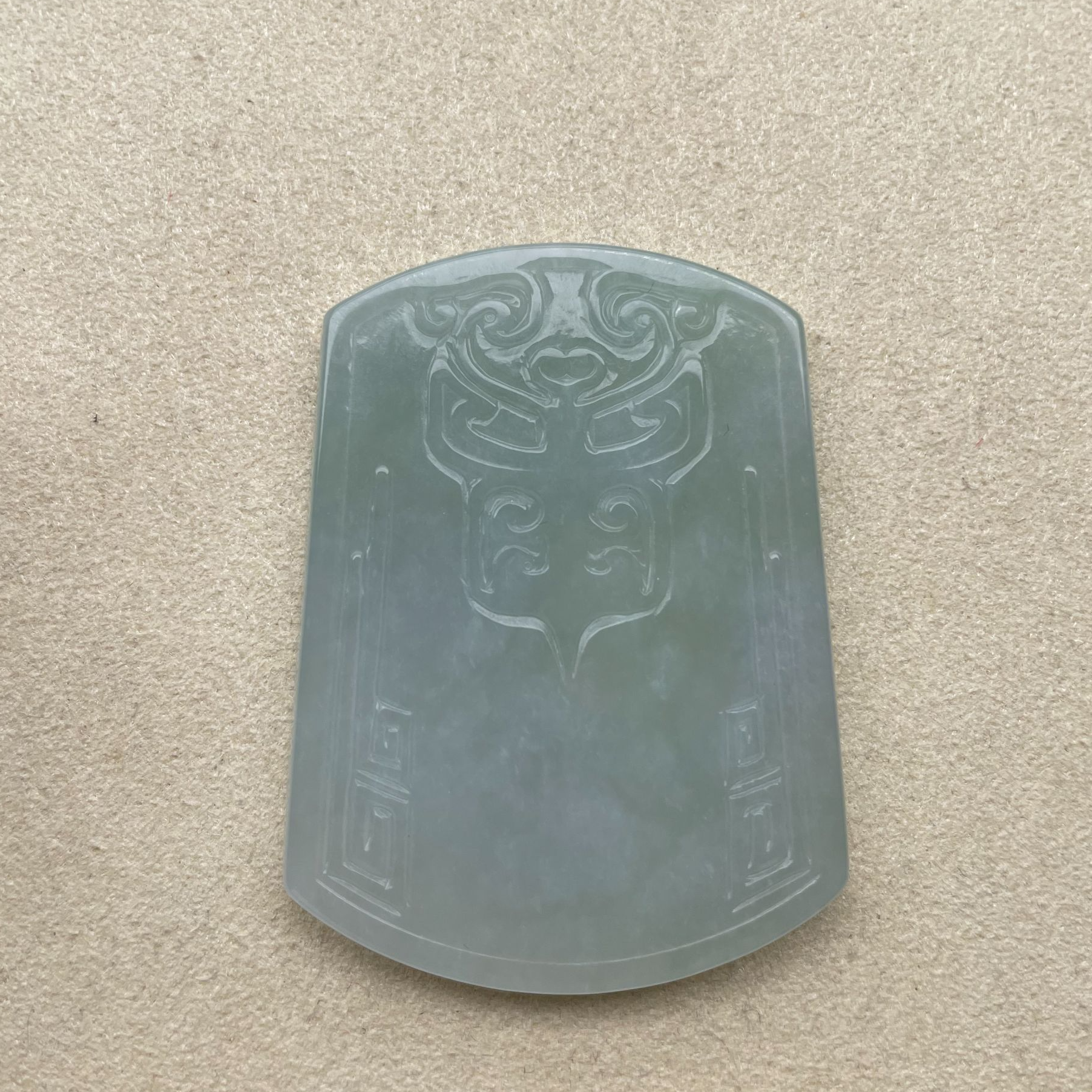 天然翡翠A仿古无事牌百搭时尚精美吊坠挂坠精美雕刻项坠平安无事