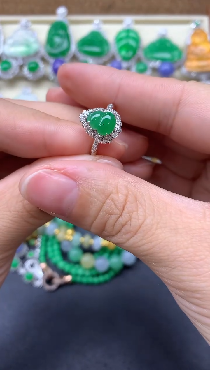 【闪购商品】翡翠戒指18K金镶嵌464-中国好珍宝