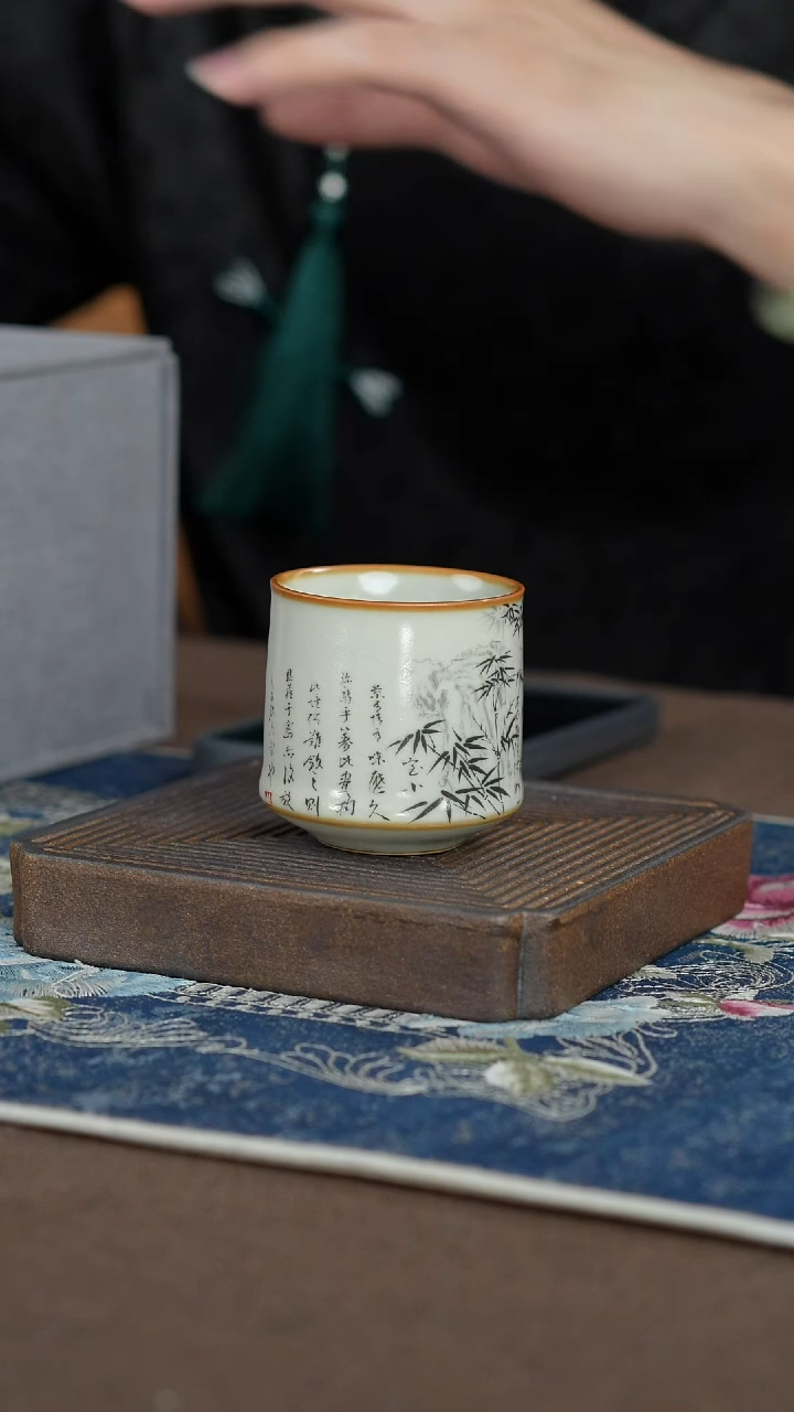 【闪购商品】【墨竹大乔杯】【12西泠礼盒】