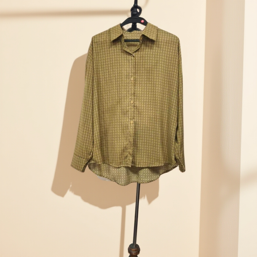 春秋新款单排扣衬衣衬衫格子高级上衣W478