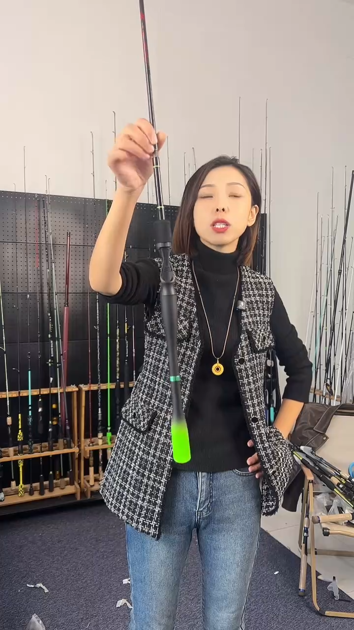 1.8m碳素竹叶青五节直柄1.8米（瑕疵尾货竿，没有售后，介意勿拍）