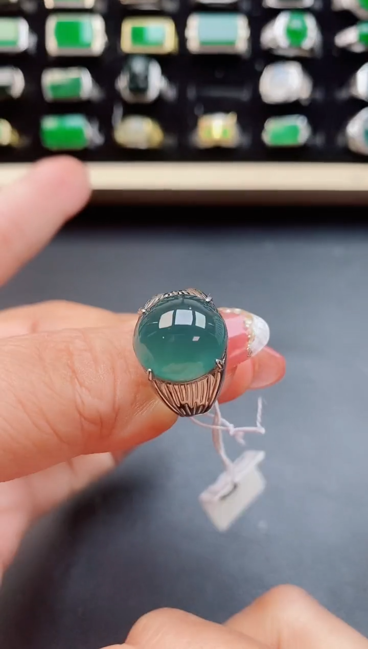 【闪购商品】翡翠戒指银S925镶嵌058500