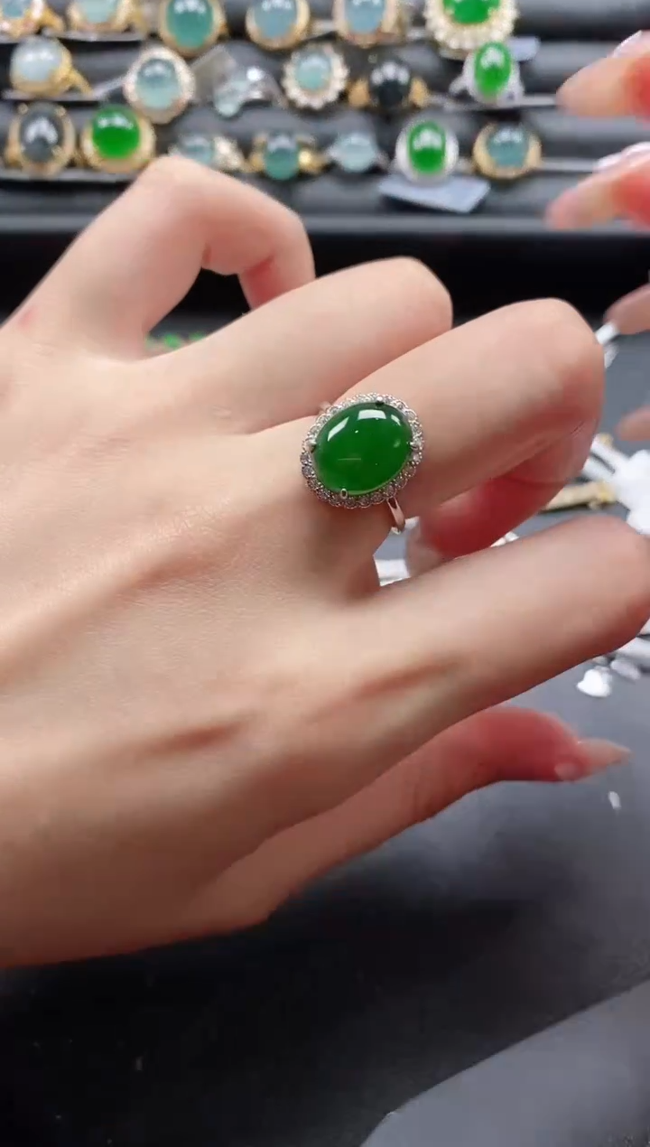 【闪购商品】翡翠戒指银S925镶嵌1111