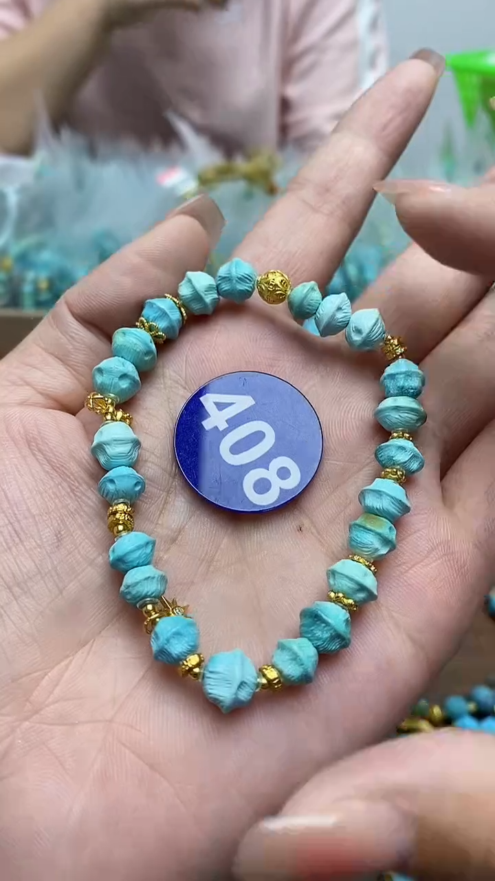 【闪购商品】绿松石银S925镶嵌手链408