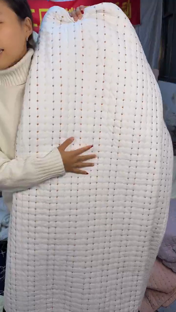 棉纯棉白色米粒秀230*250