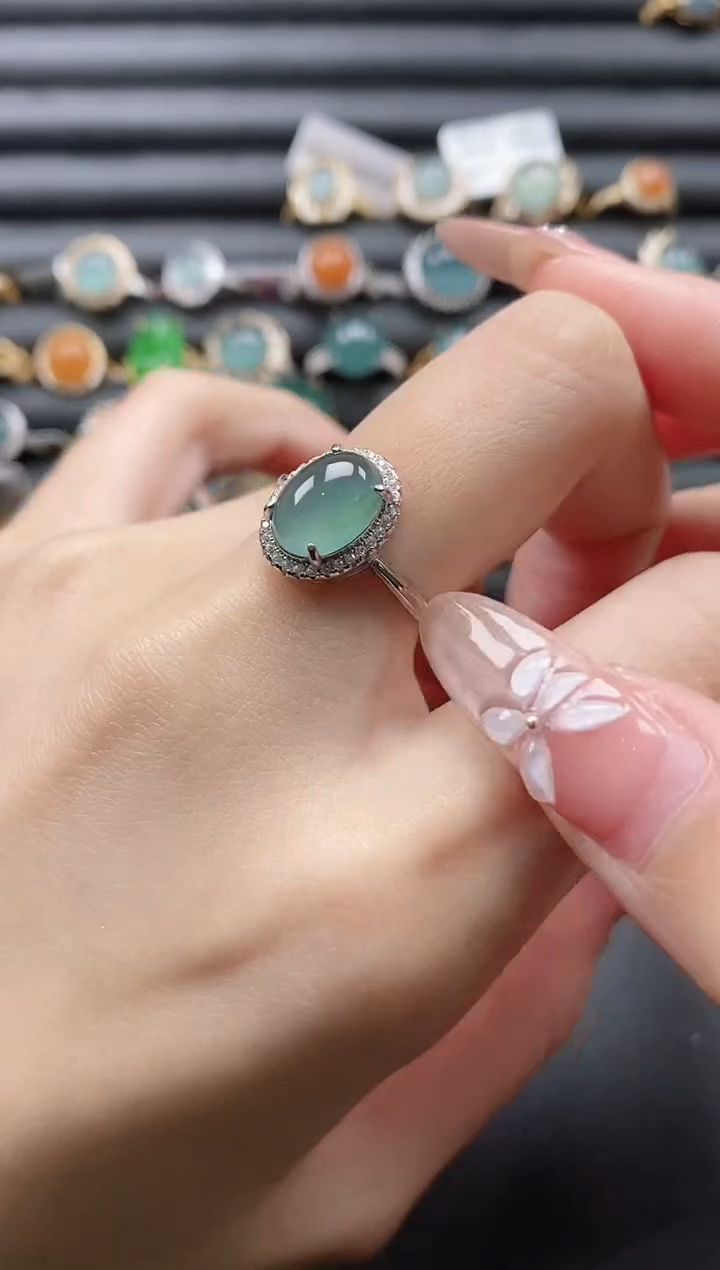 【闪购商品】翡翠戒指银S925镶嵌1111