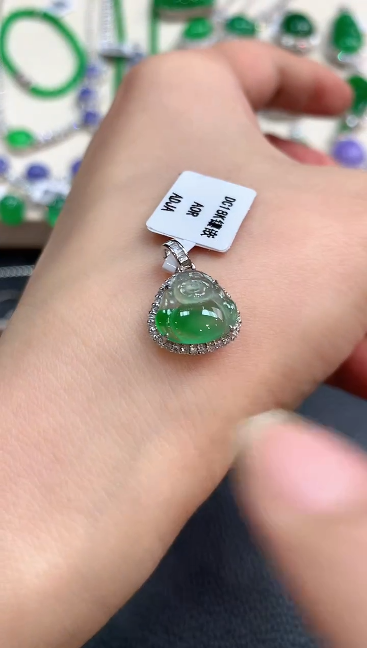 【闪购商品】翡翠吊坠(不含链)18K金镶嵌m4    