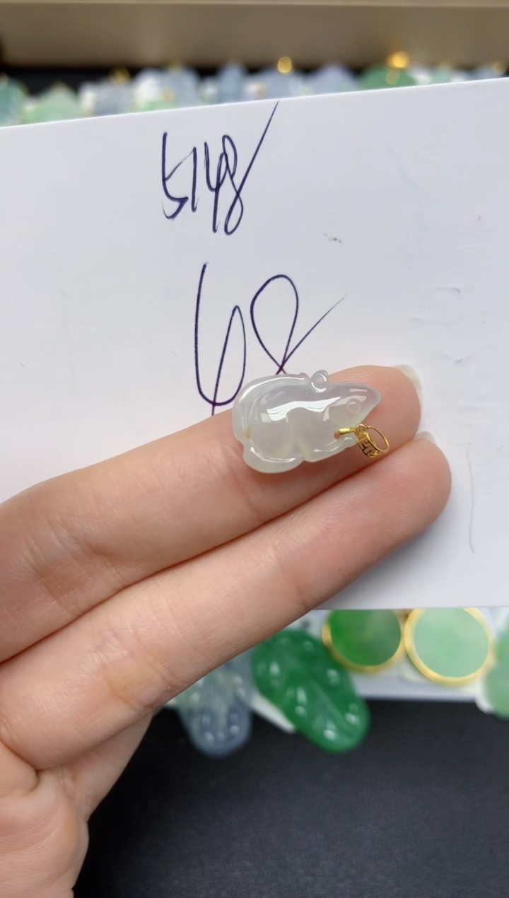 【闪购商品】翡翠颈饰18K金镶嵌 天然翡翠A货1