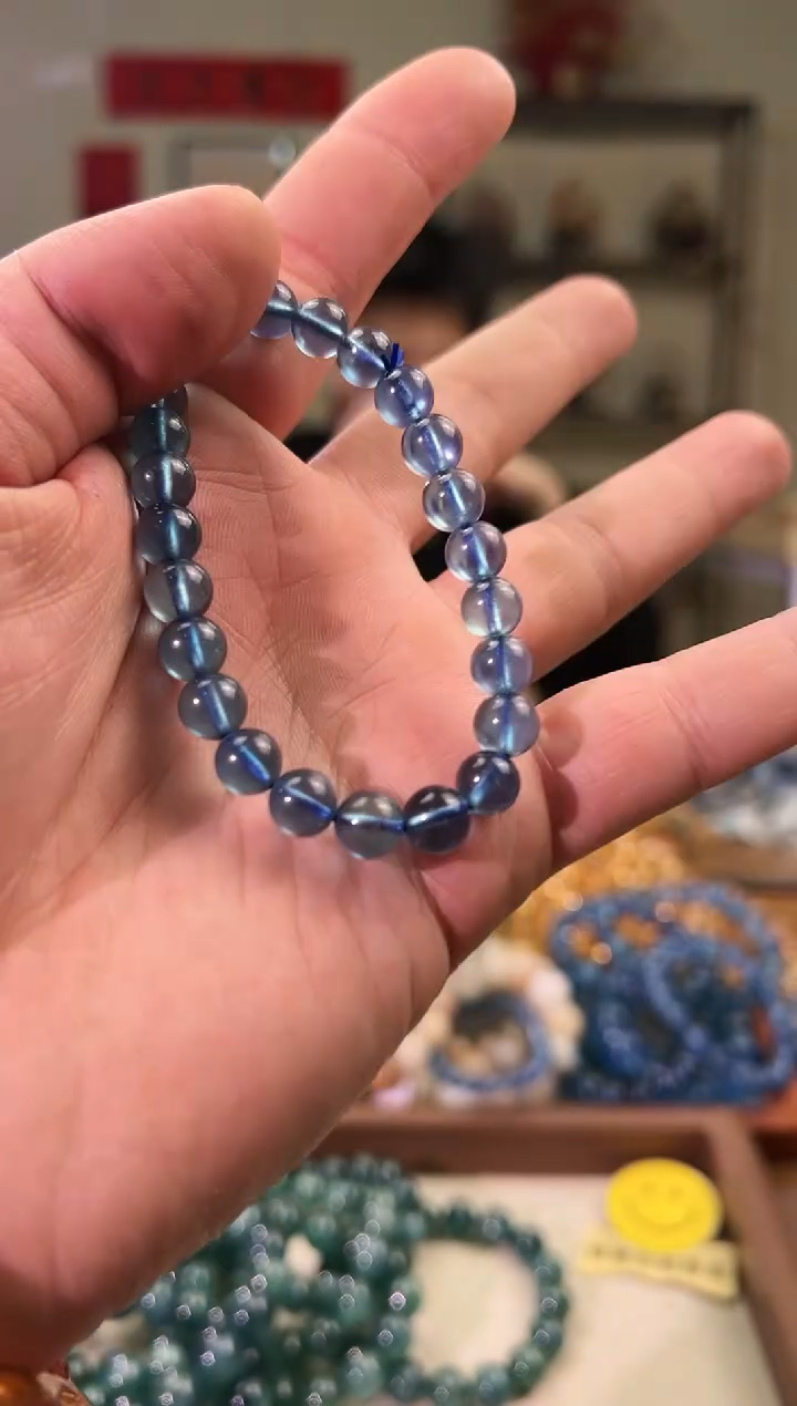 【闪购商品】海蓝宝石手串未镶嵌8mm魔鬼蓝（多样性发其一）
