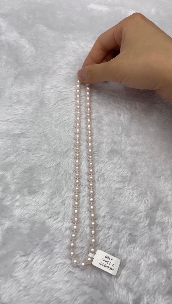 海水珍珠银S925镶嵌项链AK7-7.5mm