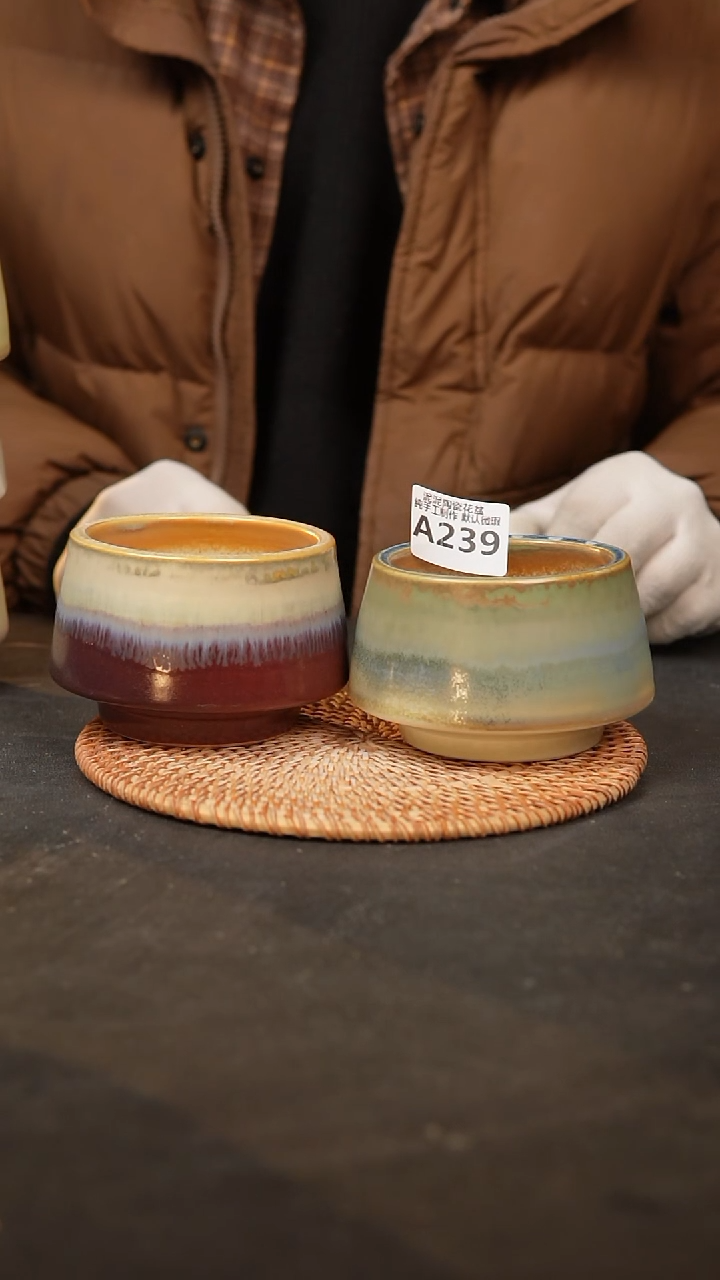 【闪购商品】瓷片239泥泥手工花盆