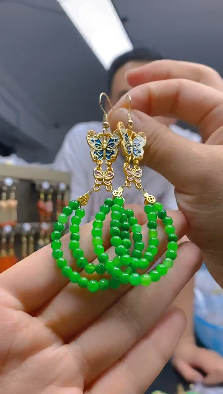 【闪购商品】翡翠耳饰合金0218翡翠耳钩