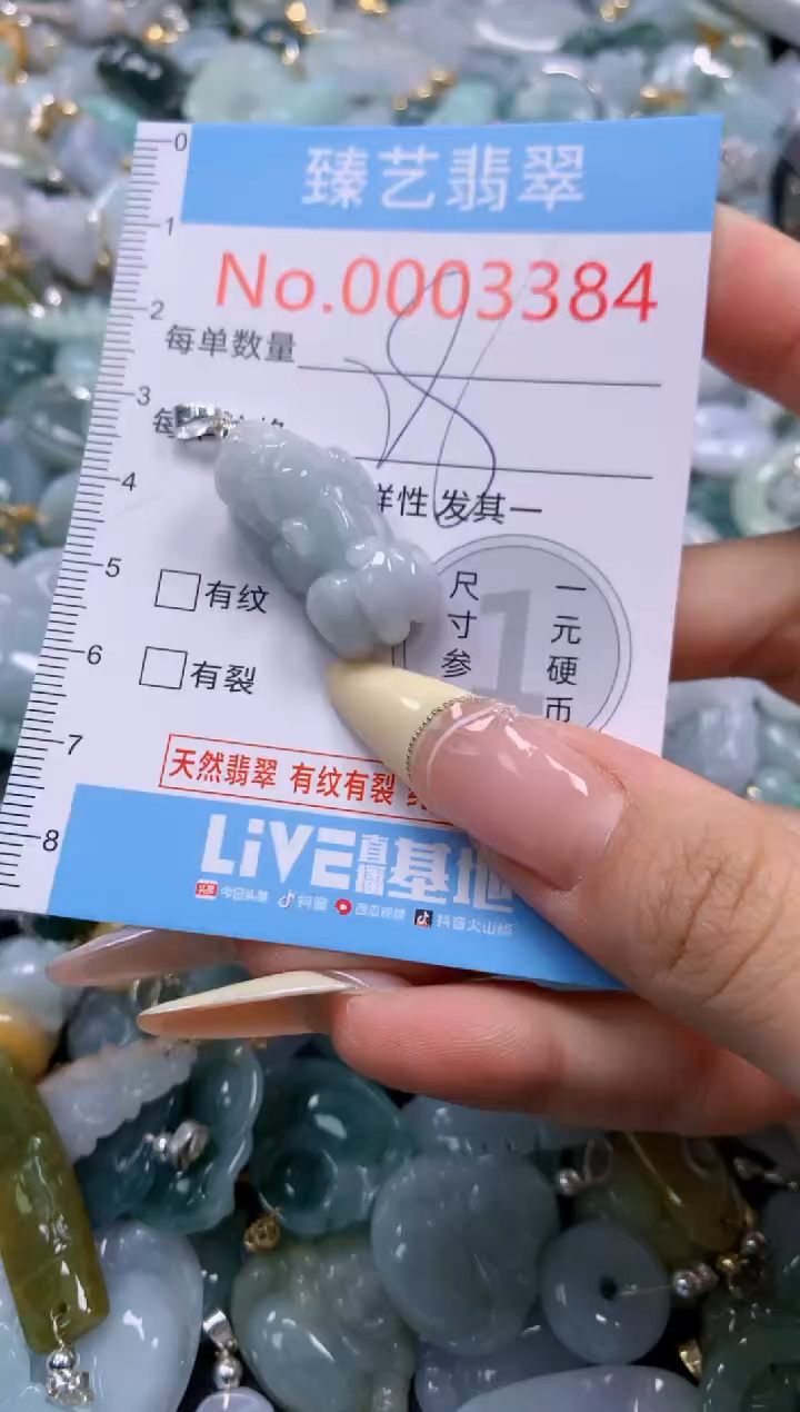 翡翠未镶嵌颈饰含绳0003384