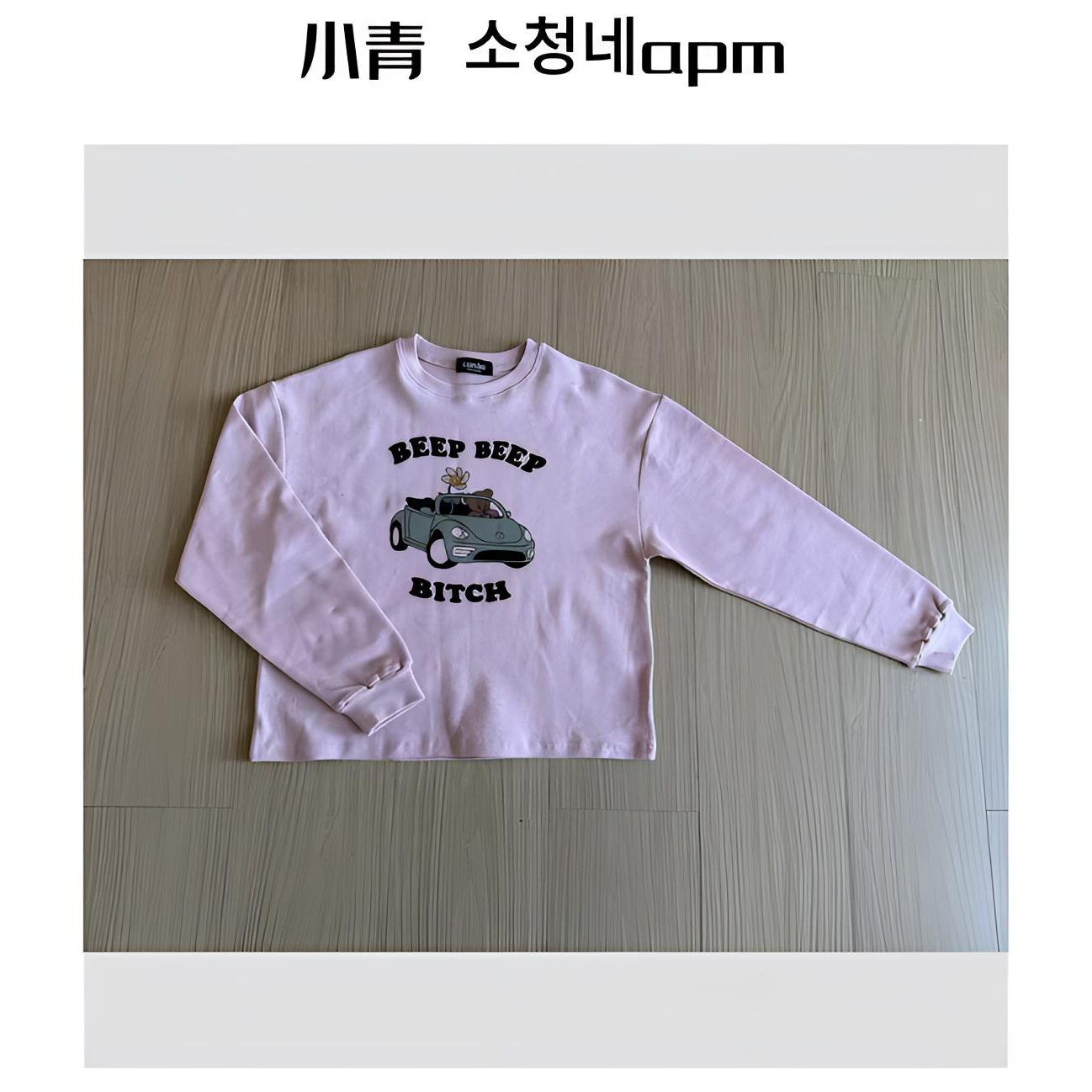 韩国东大门 COM/ 花朵小熊开汽车厚厚绒绒卡通T恤