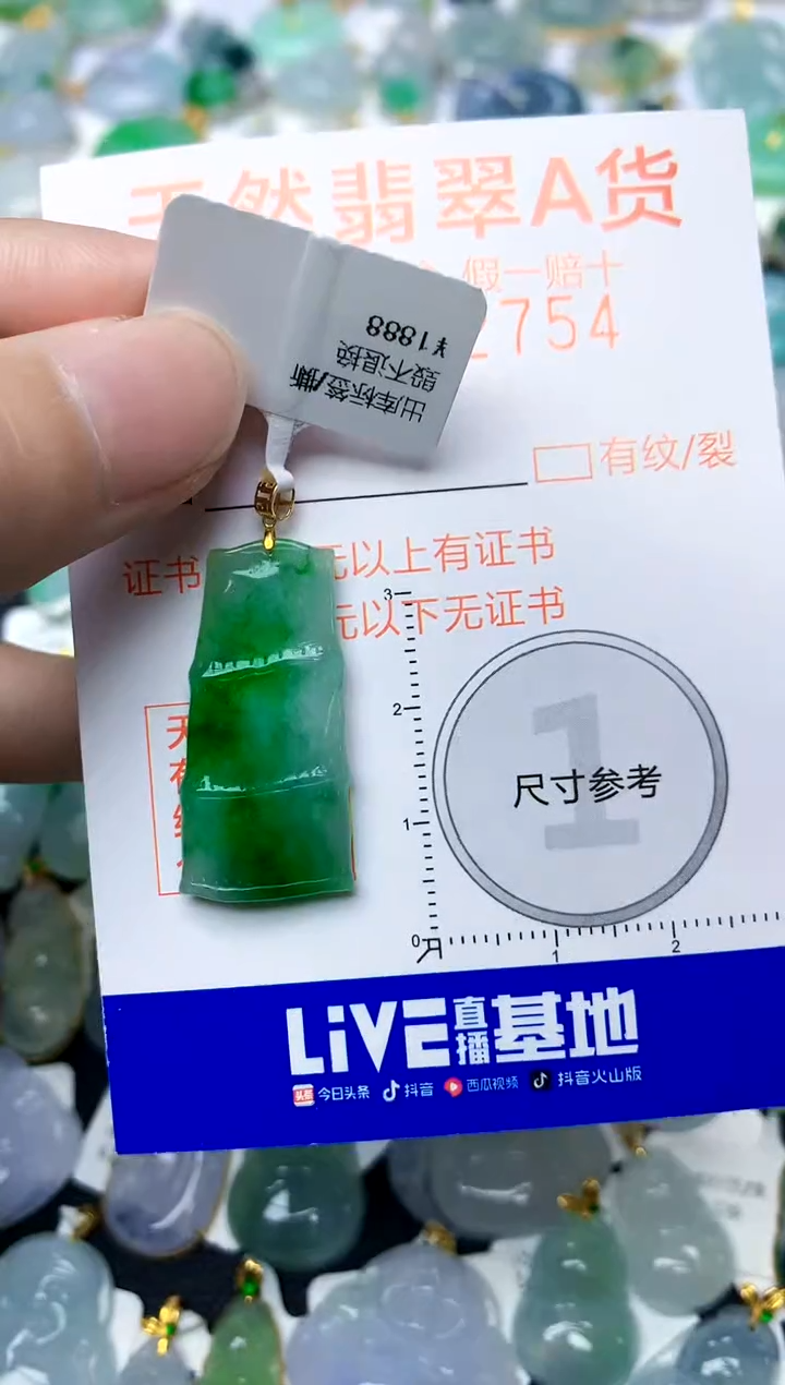 颈饰18K金镶嵌翡翠天然A货翡翠