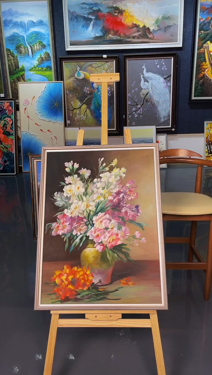 【闪购商品】油画39号 60*80 插花-手绘油画