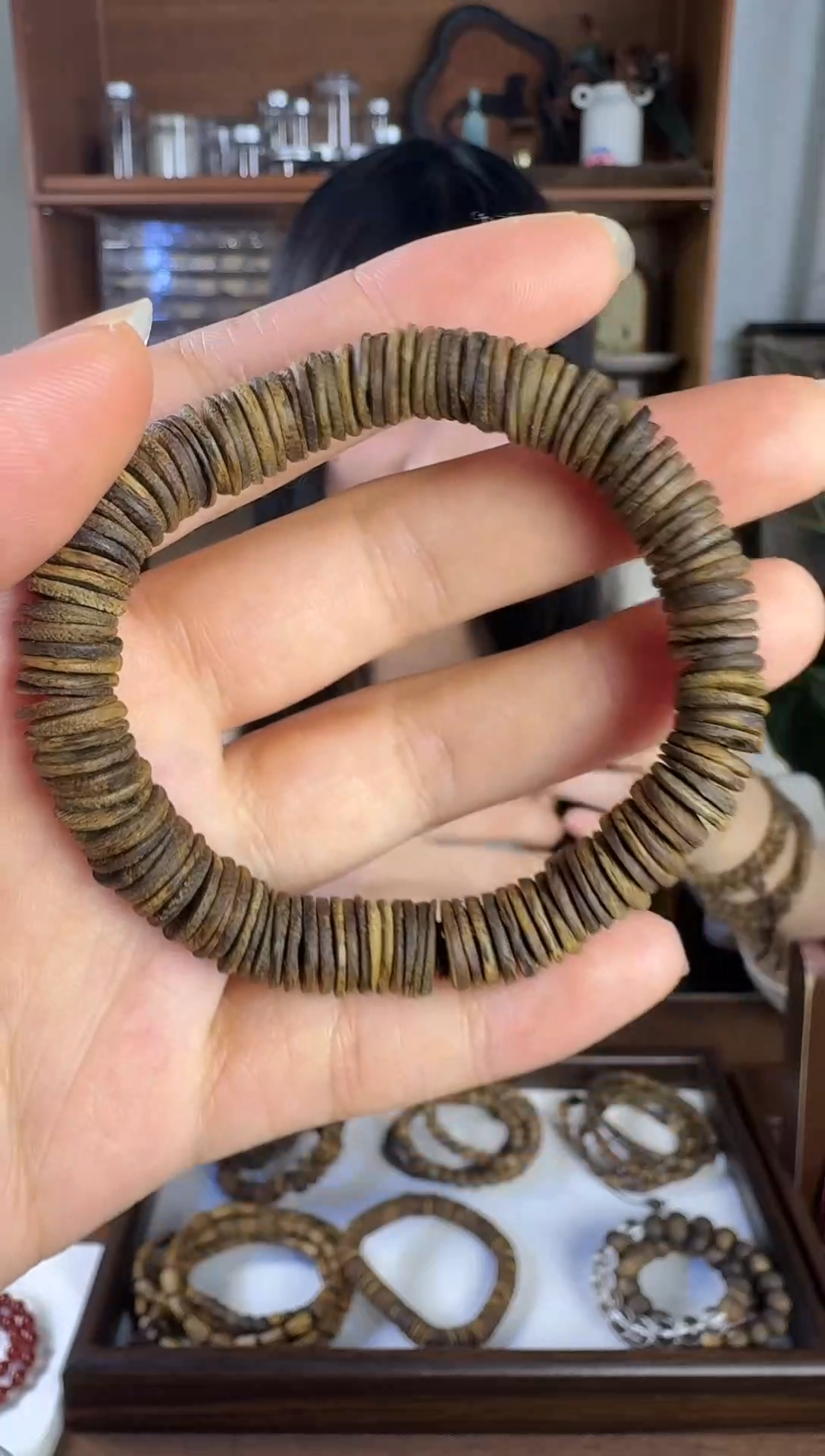 沉香手串0907奇楠沉香药片珠单圈