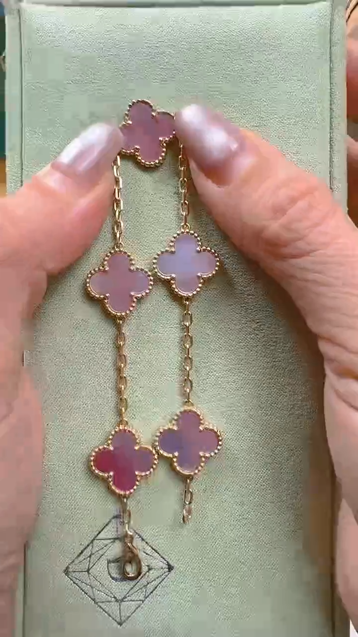 【闪购商品】贝壳（贝母）手链18K金镶嵌18K金15mm粉贝母手链