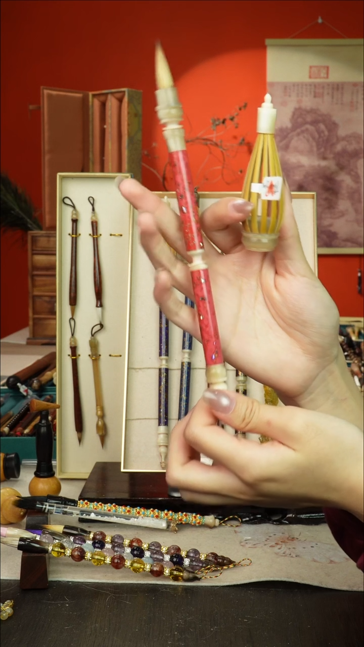 481号闪孤品高货毛笔链接 清水试笔 蘸墨不退