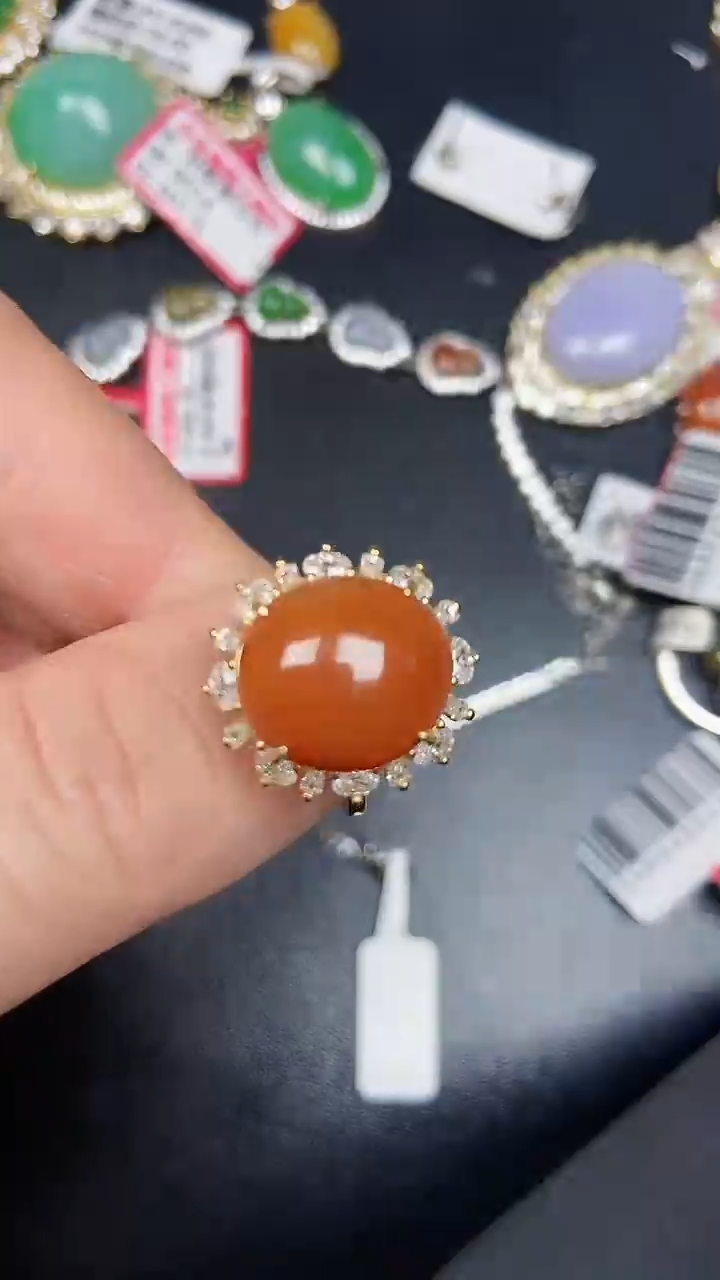 银S925镶嵌戒指翡翠2940