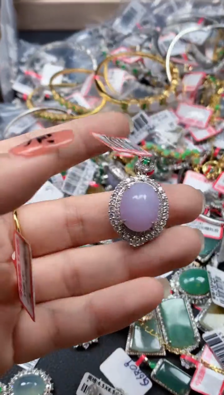 银S925镶嵌戒指翡翠天然A货缅甸翡翠