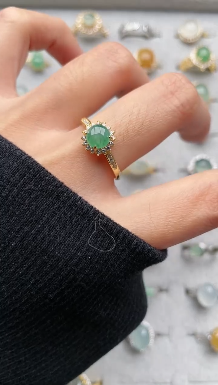 【闪购商品】翡翠戒指银S925镶嵌1111