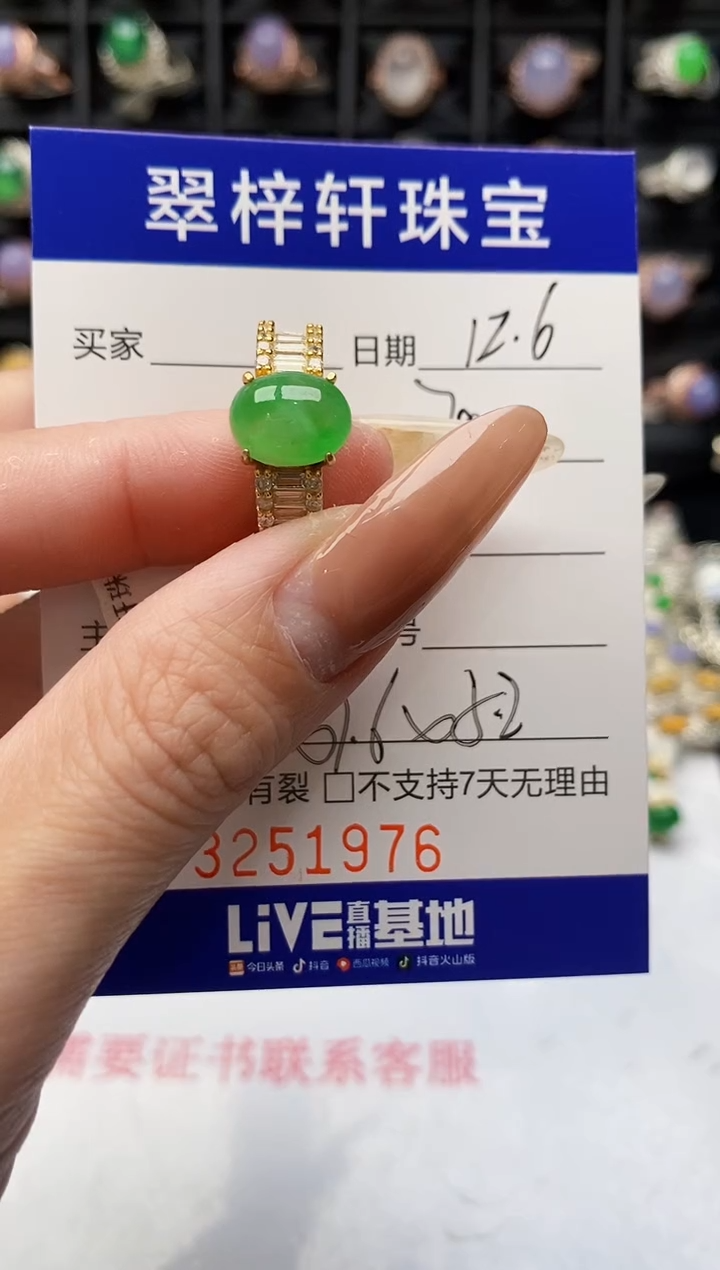 银S925镶嵌戒指翡翠1976