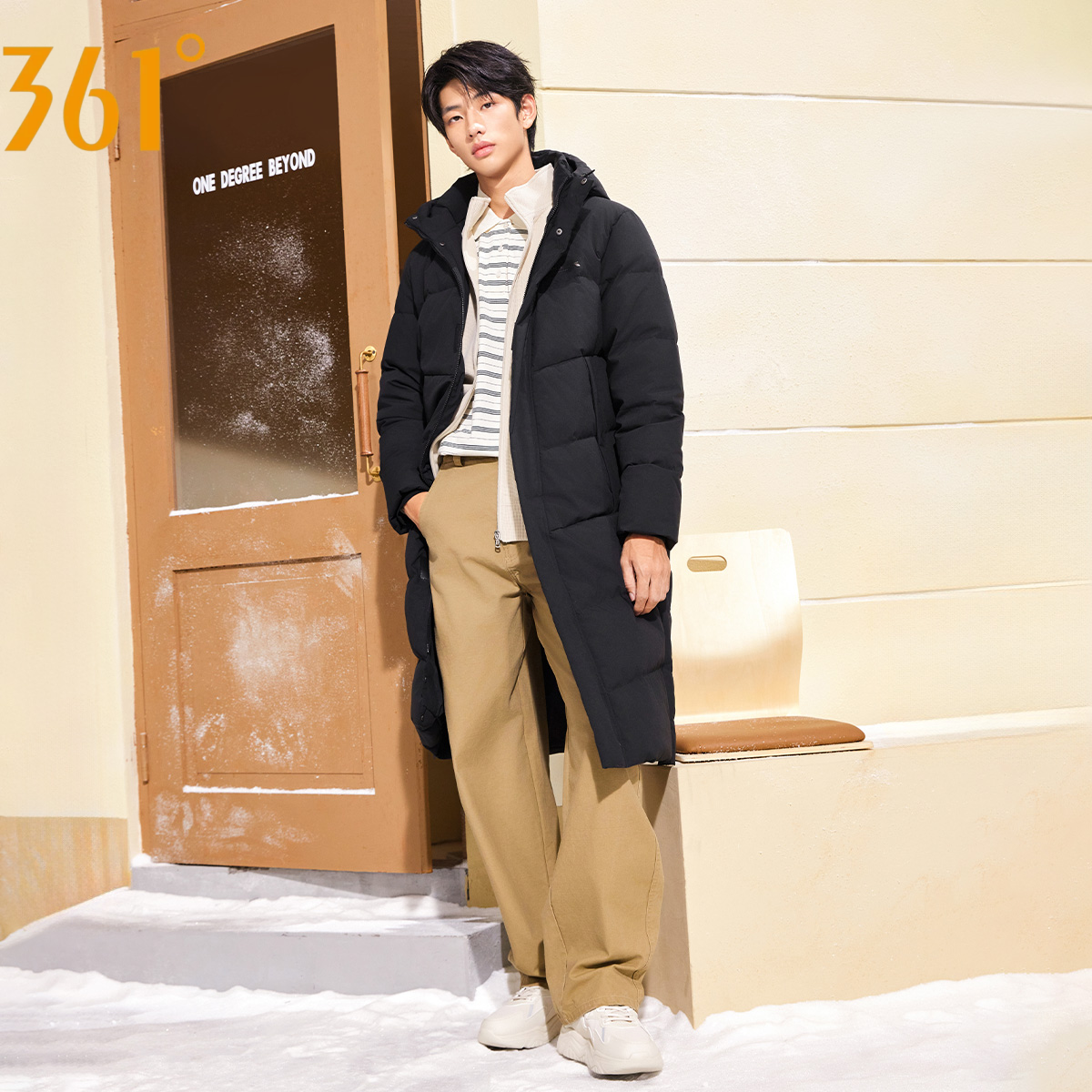 【子安专属】361°情侣中长款连帽保暖舒适运动羽绒服4764/4765