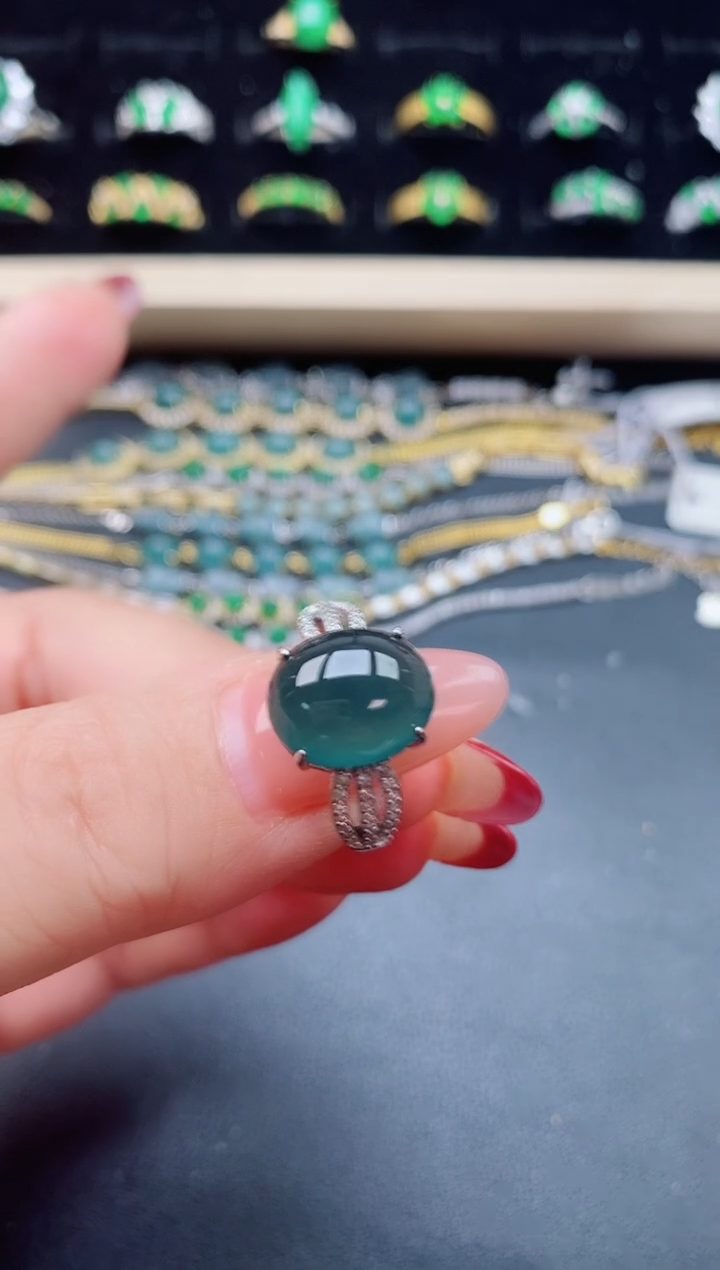 【闪购商品】翡翠戒指银S925镶嵌1321312