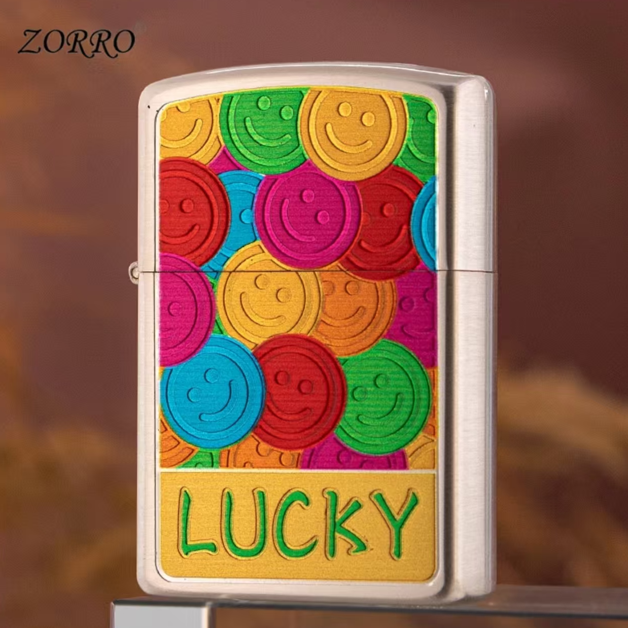二代佐罗多彩笑脸煤油打火机金属防风经典砂轮高档火机