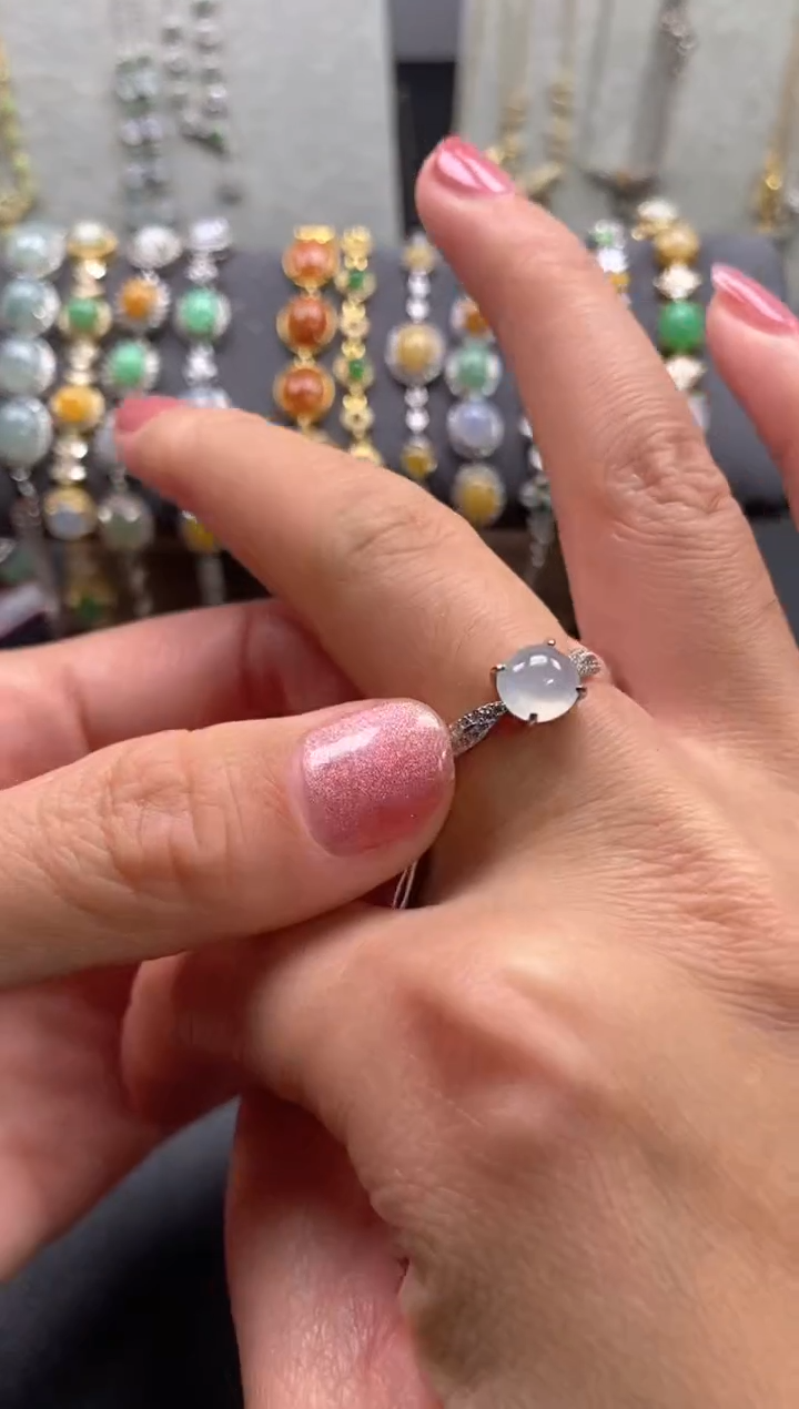 【闪购商品】翡翠戒指银S925镶嵌客服不在直播间