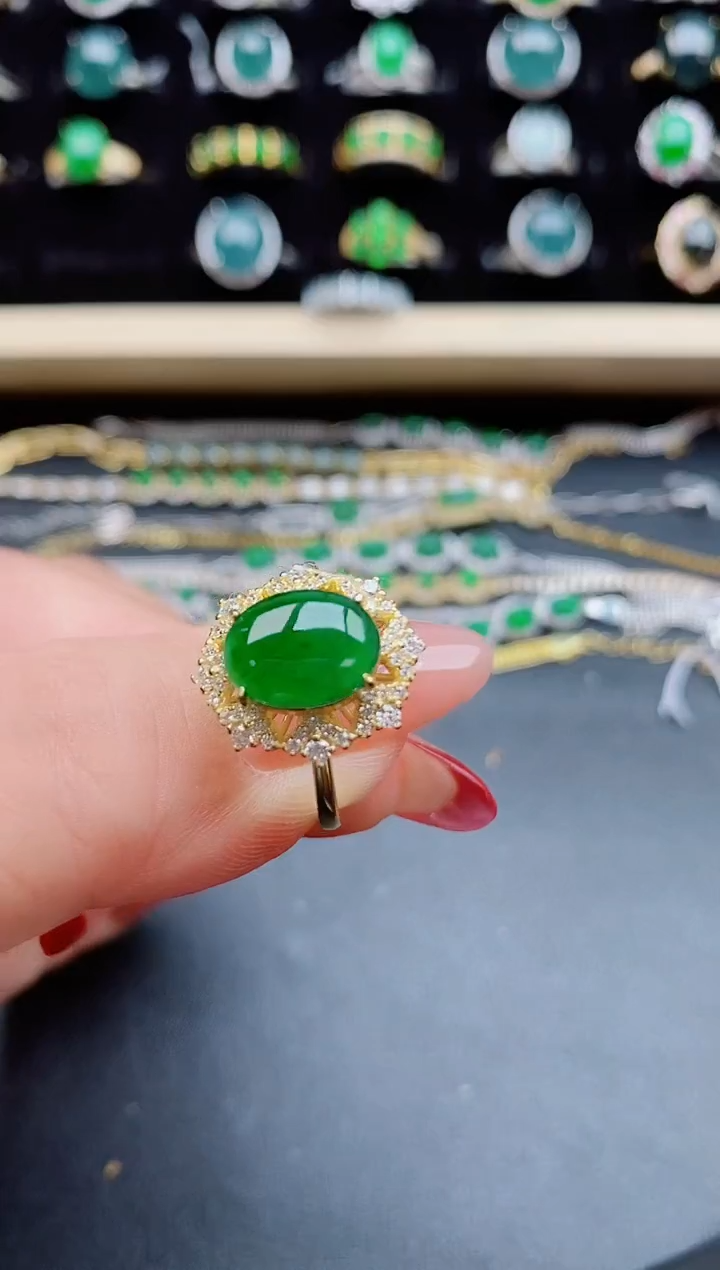 【闪购商品】翡翠戒指银S925镶嵌805850