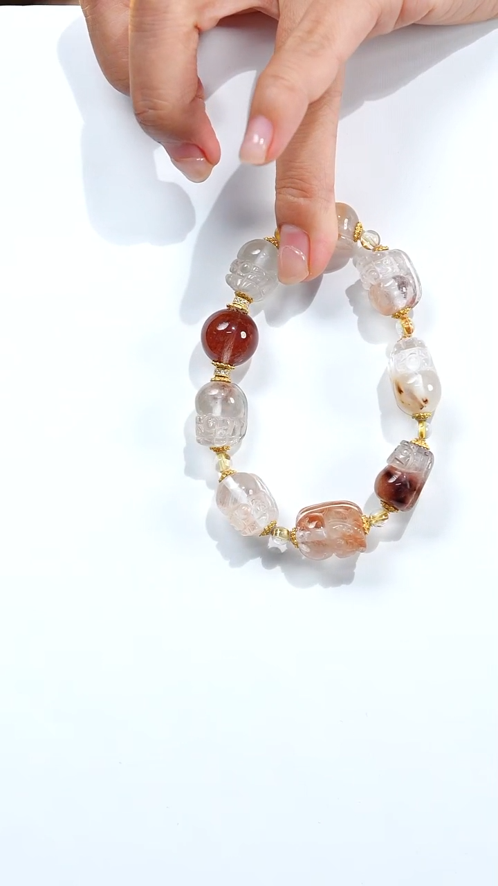 未镶嵌颈饰水晶S53895多样性发一兔毛px水晶多宝手串