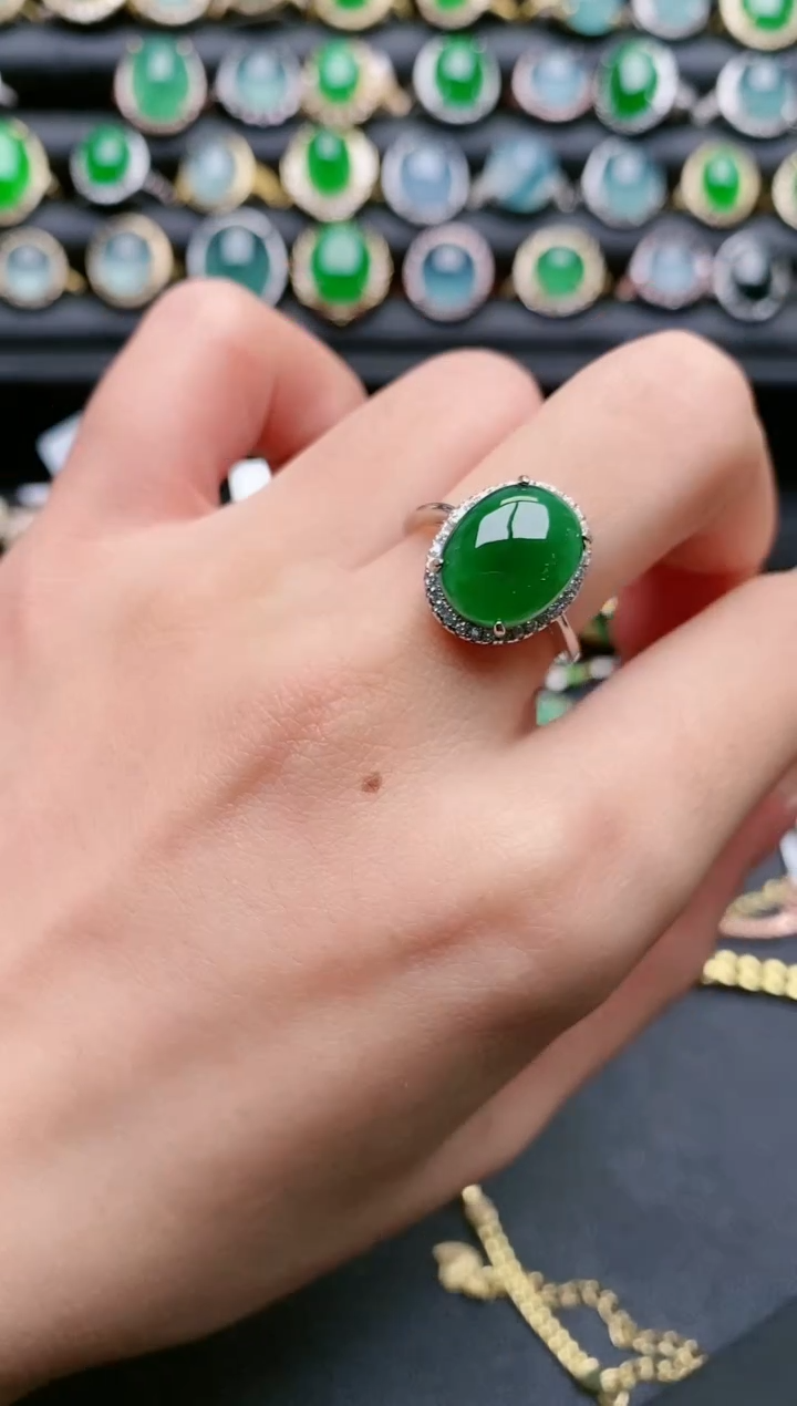 【闪购商品】翡翠戒指银S925镶嵌1111111