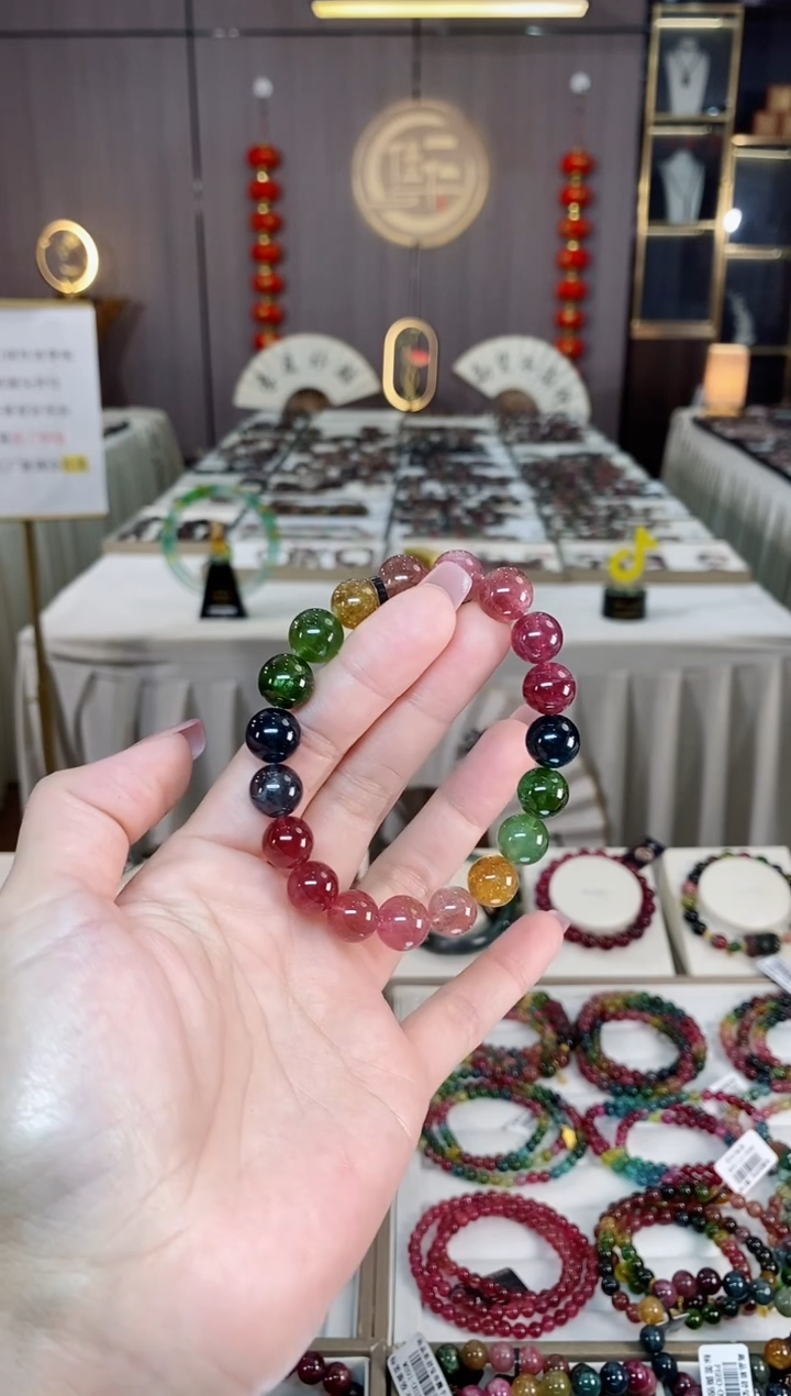 未镶嵌老矿碧玺单圈手串10mm+碧玺hon多样性发货一条