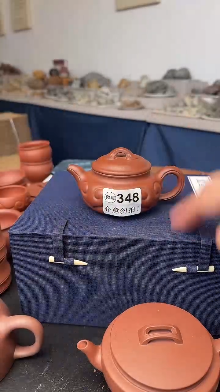 茶壶紫砂微瑕348红降坡仿古如意200cc