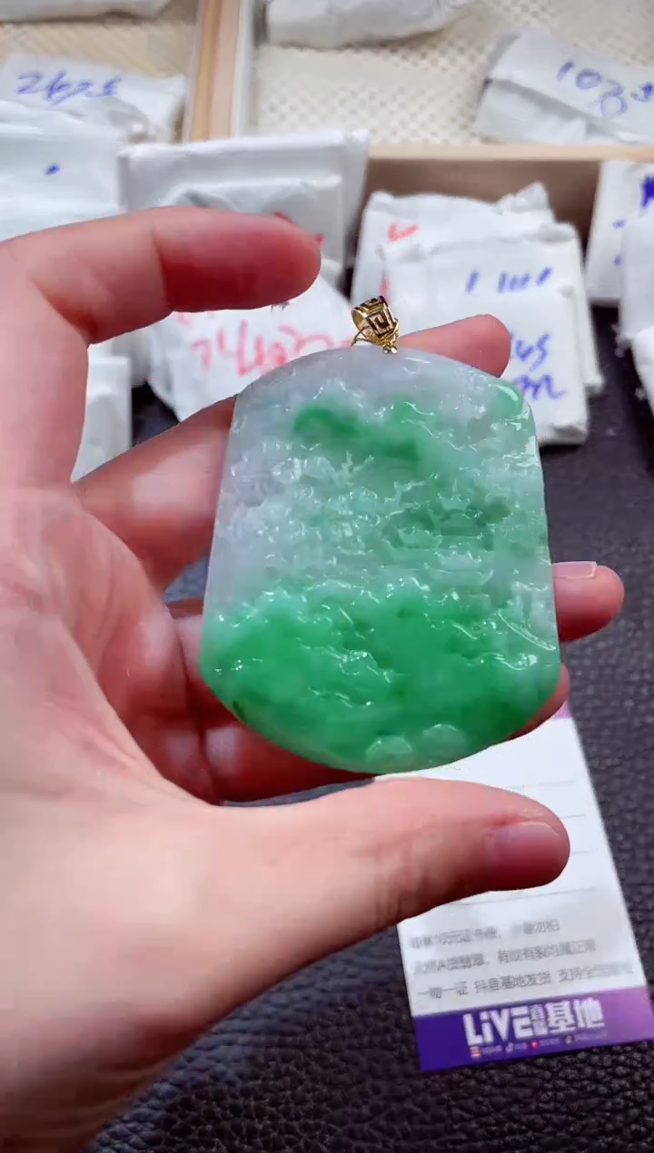 翡翠18K金镶嵌颈饰00001795