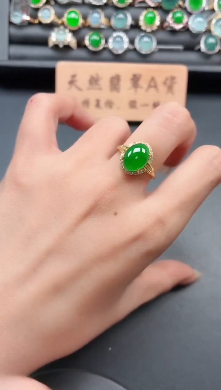银S925镶嵌戒指翡翠1111