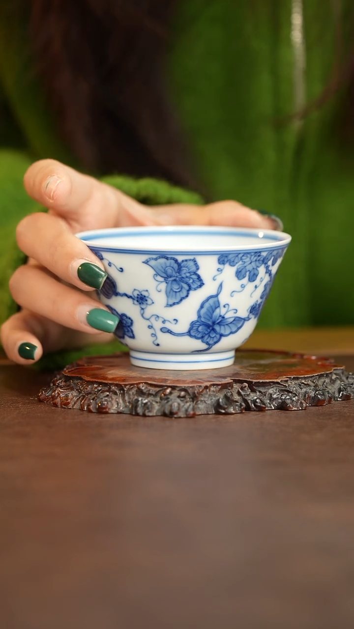 【闪购商品】山月青花蝴蝶小客杯