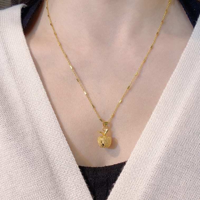 铜合金项链 【星光链+平安果】新中式项链女平安果锁骨链精美坠链