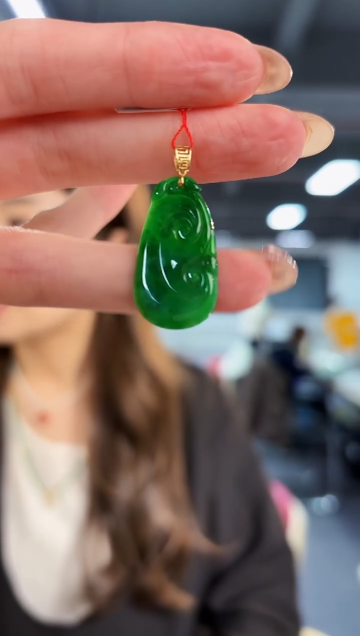 【闪购商品】翡翠颈饰18K金镶嵌缅料A货/支持复检/一件