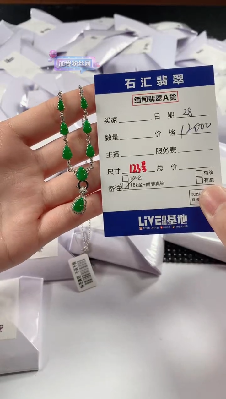 【闪购商品】翡翠颈饰18K金镶嵌1111111111