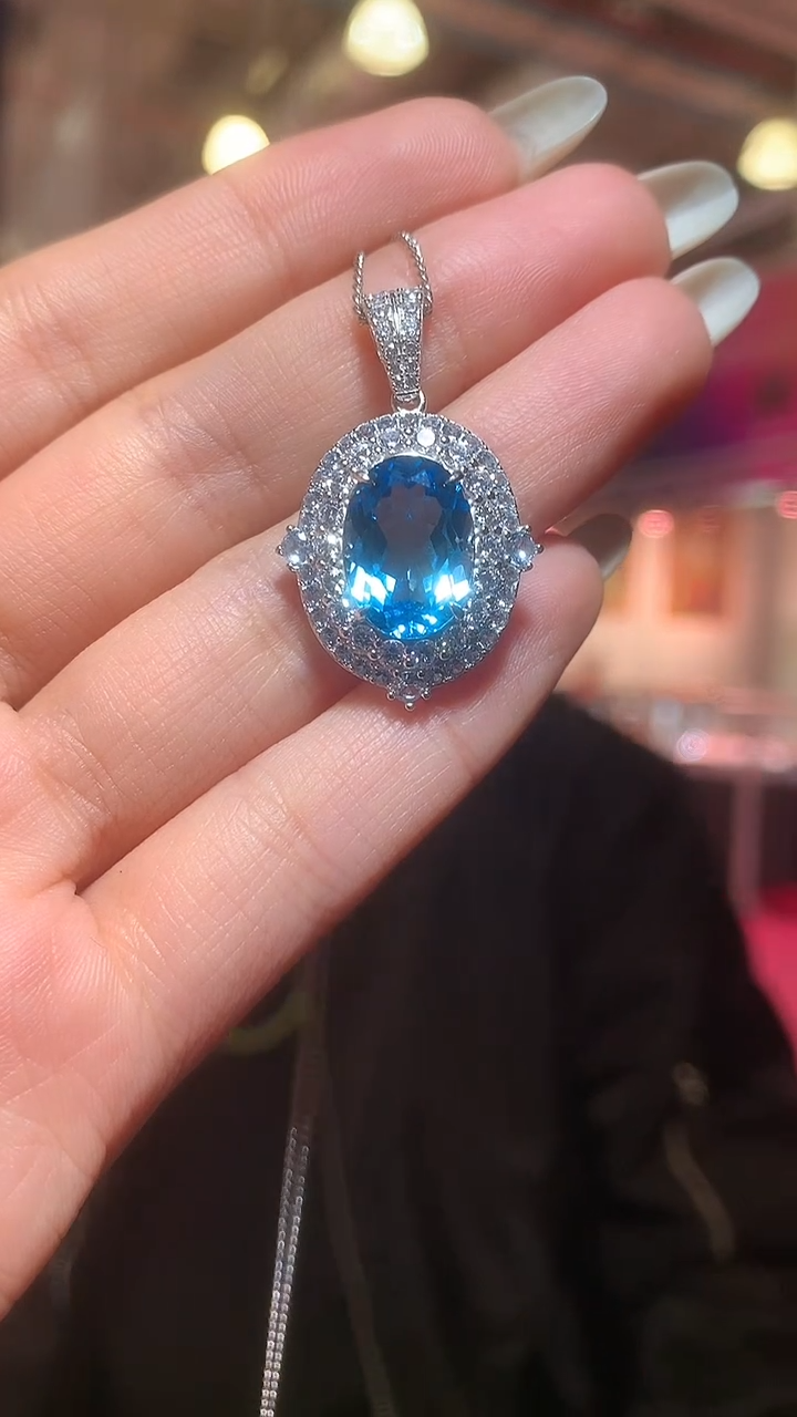 颈饰银S925镶嵌托帕石【宝石世家严选】