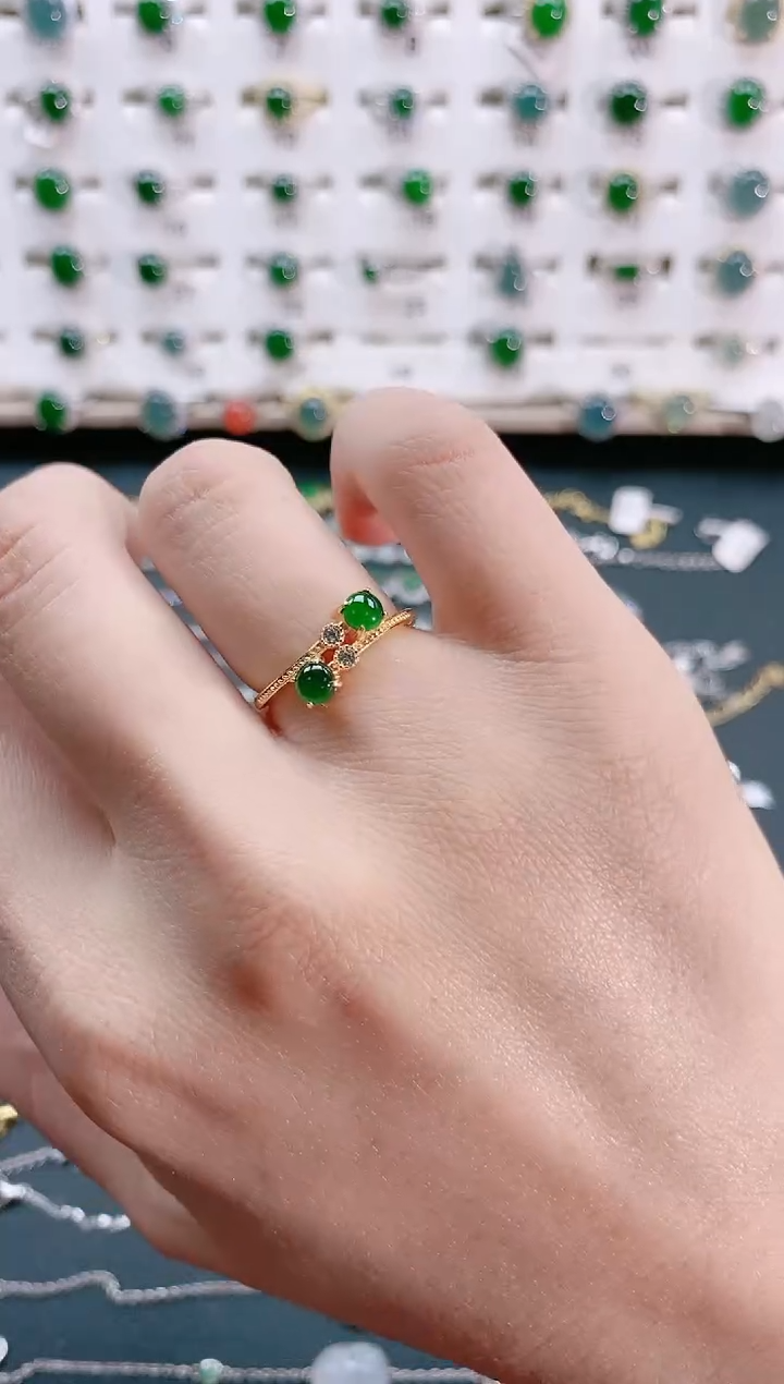 【闪购商品】翡翠戒指银S925镶嵌天然翡翠