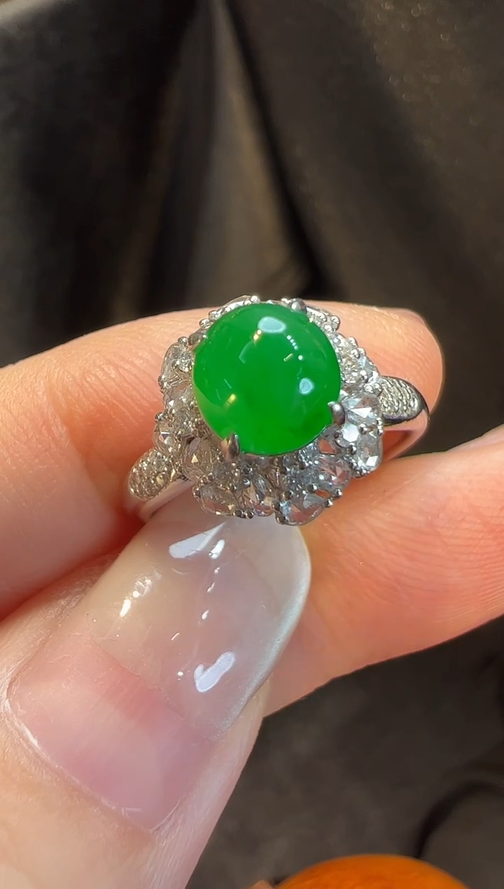 18K金镶嵌戒指翡翠L6戒指