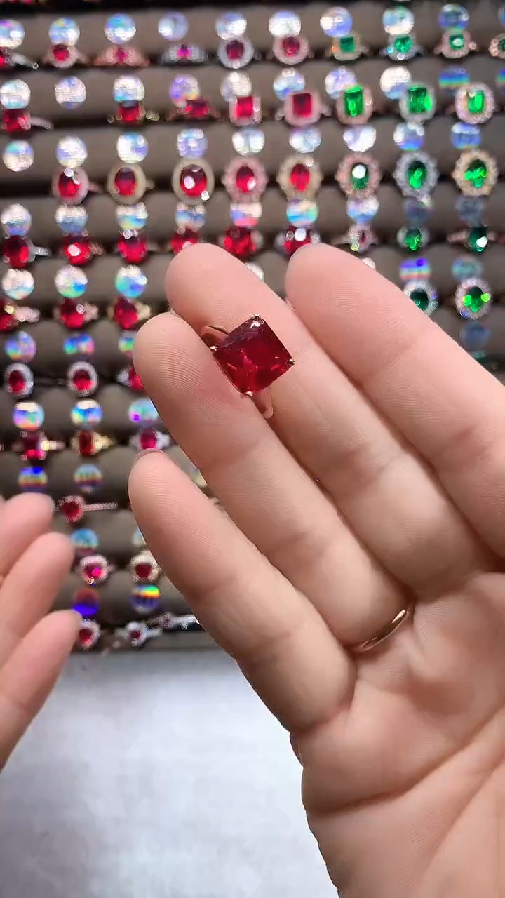 【闪购商品】红宝石戒指银S925镶嵌玫瑰金10