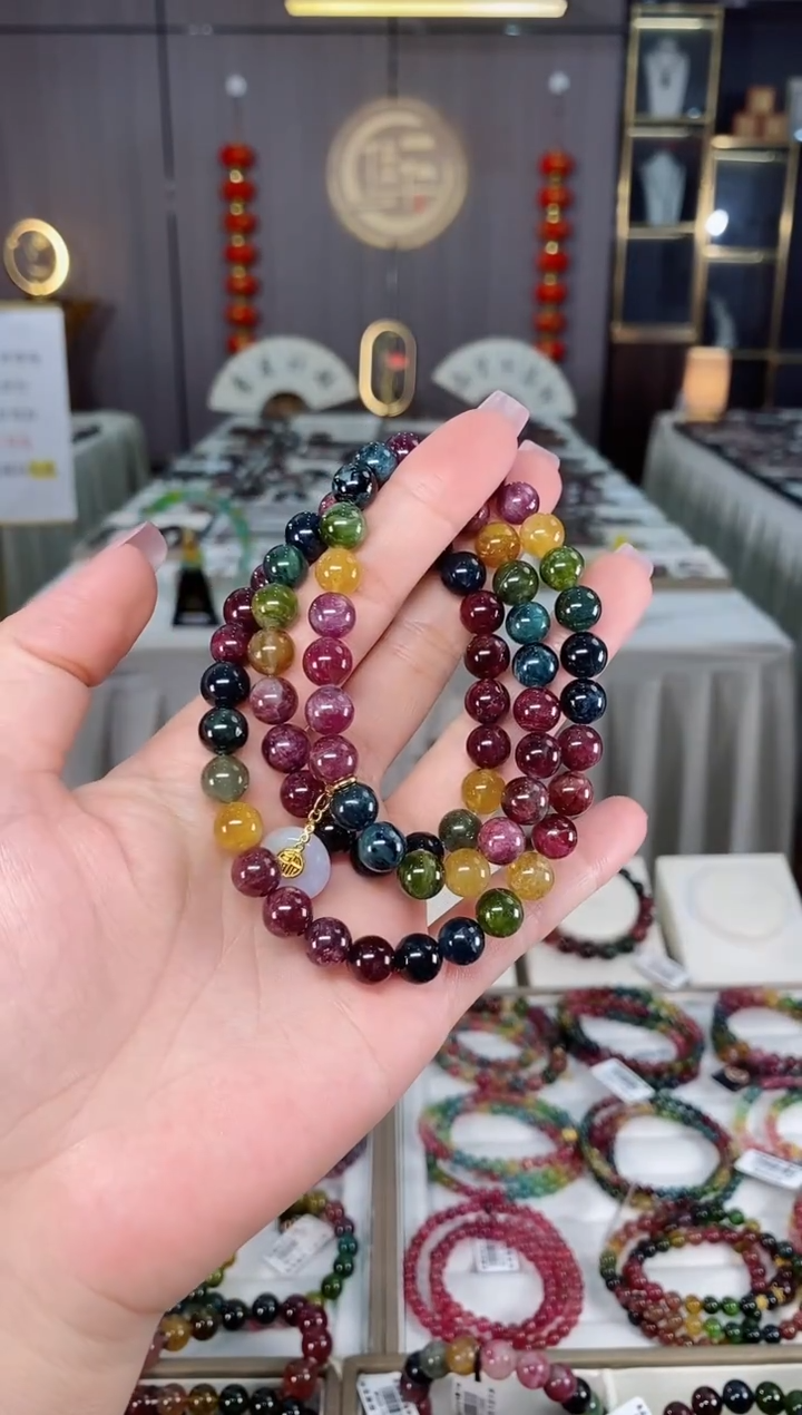 未镶嵌老矿碧玺三圈手串8mm+碧玺hon多样性发货一条