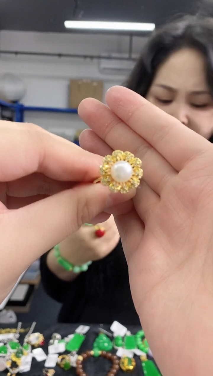 戒指未镶嵌淡水珍珠多样性发其一颜色微差
