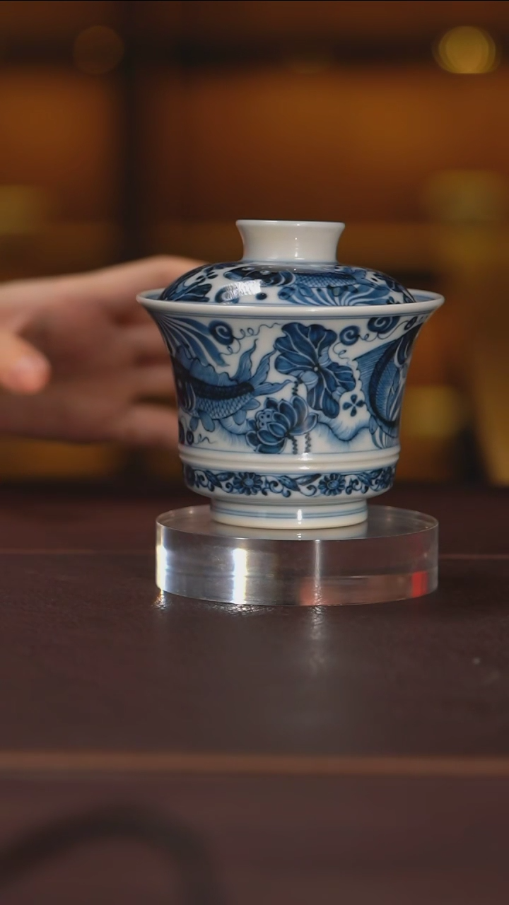 【闪购商品】快雪时晴鱼藻盖碗